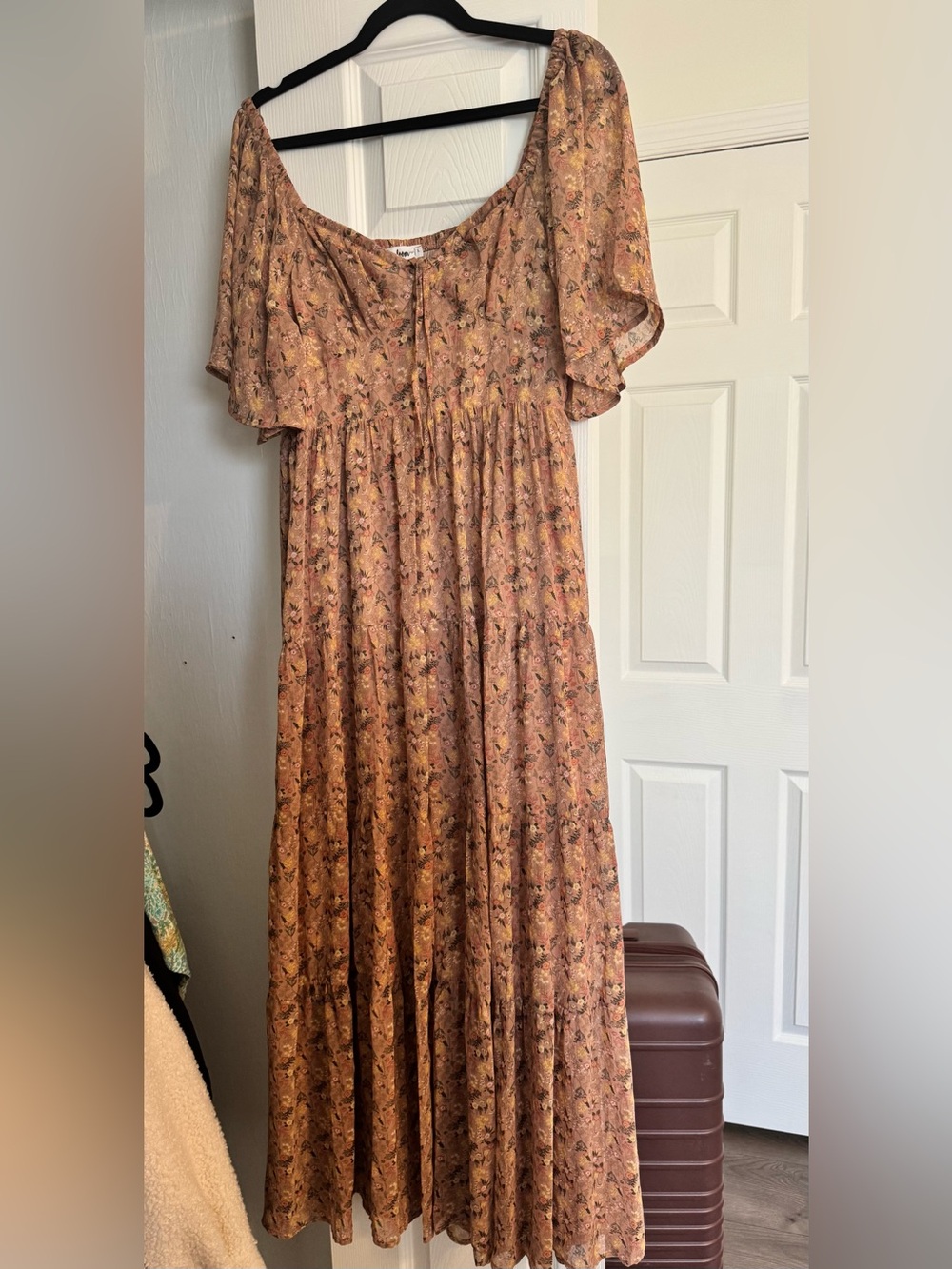 In Bloom Dusty Peach Floral Maxi Dress